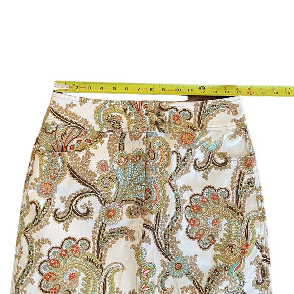 CAbi casual paisley comfort summer cruise wear vacation cotton blend skirt size8 - Picture 7 of 13